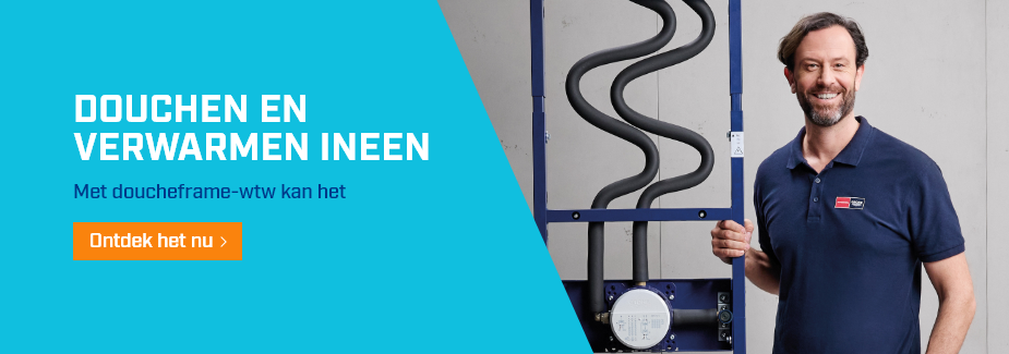 Een doucheframe die ook water verwarmt